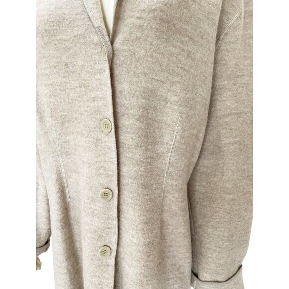 Deane & White Beige Tan Wool Cardigan Jacket Sweater Sz XL - Picture 3 of 6